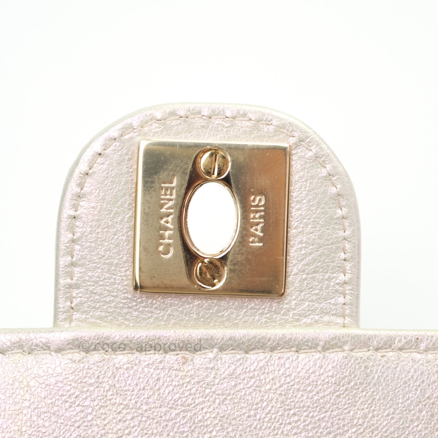 Chanel Classic Ivory Iridescent Gold Hardware Phone Holder