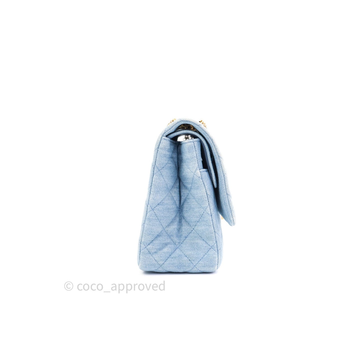 Chanel Reissue Quilted Denim Blue Gold Hardware 226