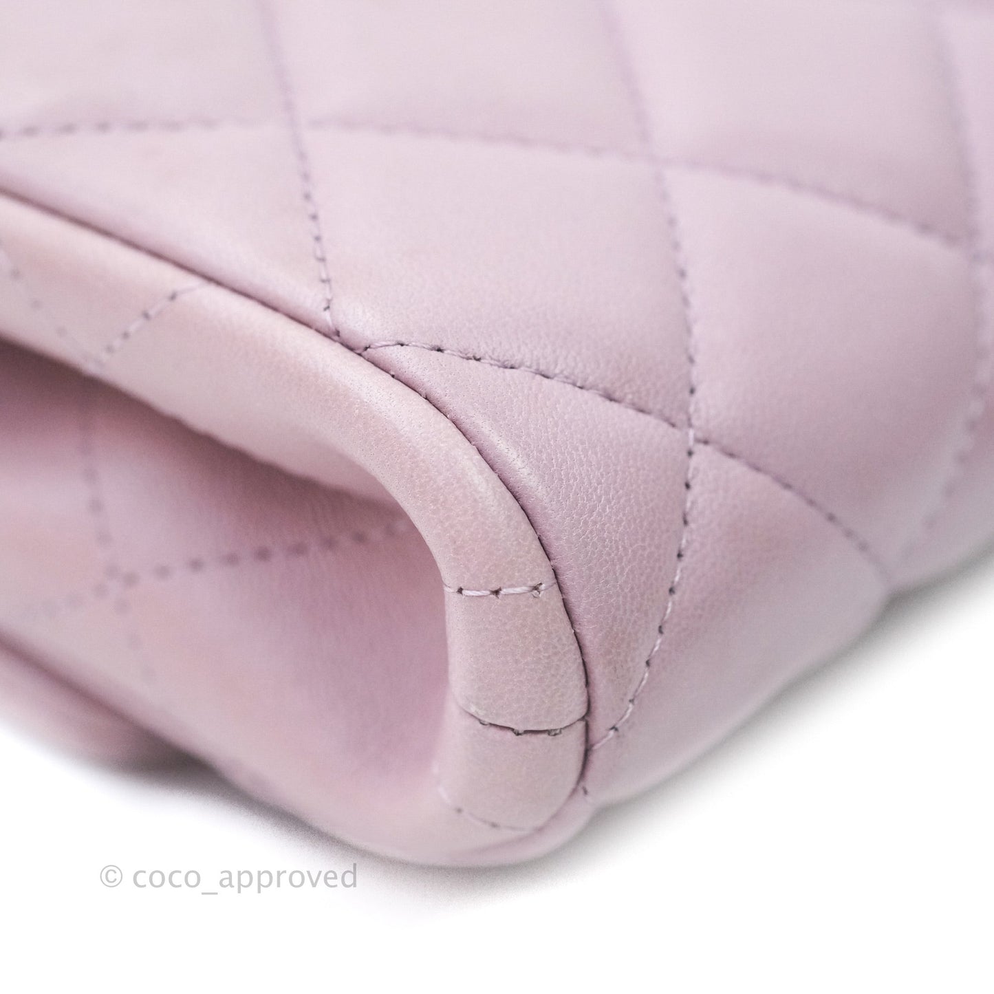 Chanel Quilted Clutch with Chain Lilac Pink Lambskin Silver Hardware