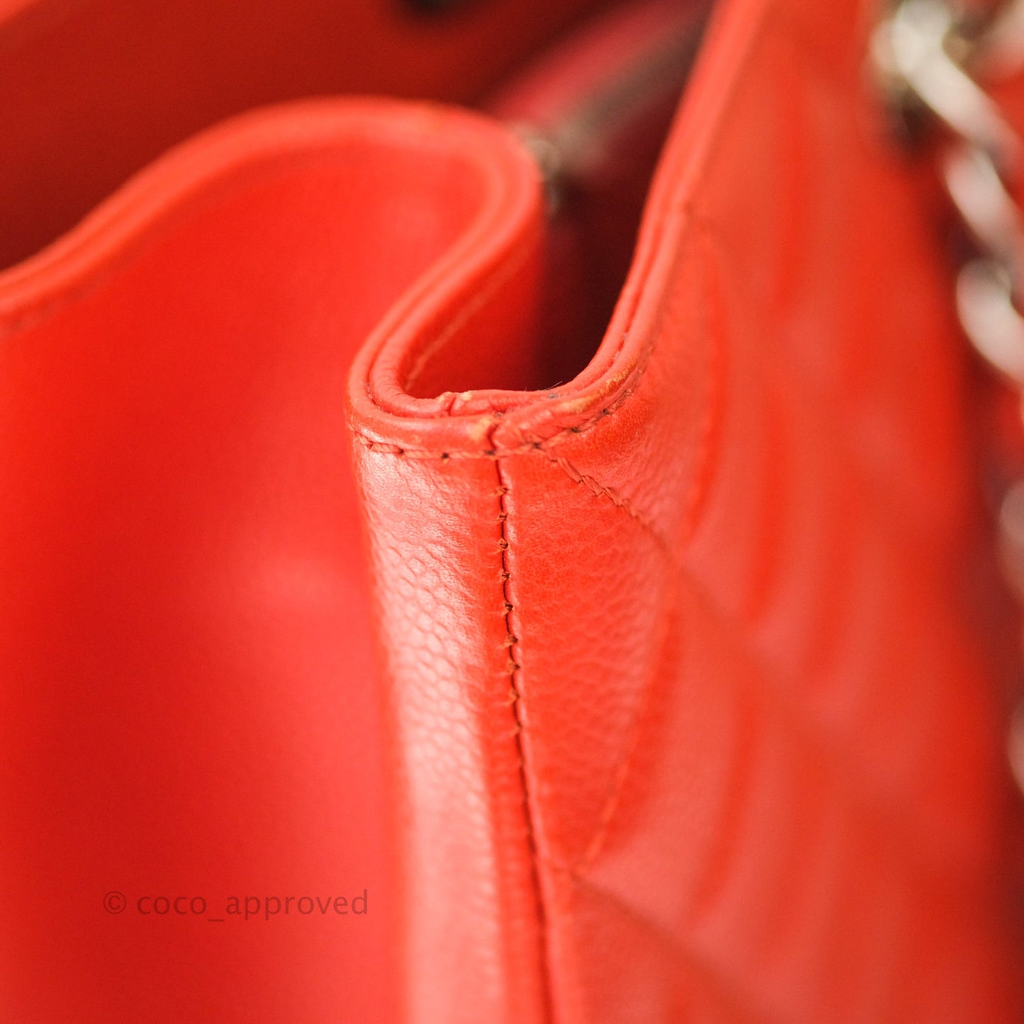 Chanel XL Grand Shopping Tote GST Red Caviar Silver Hardware