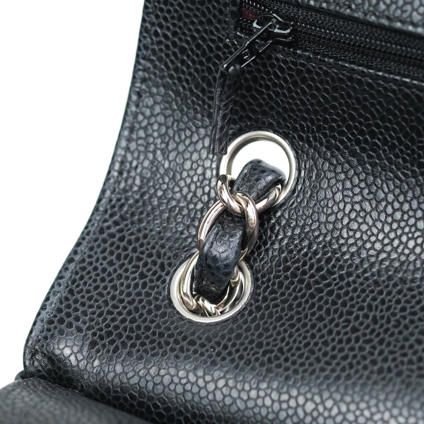 Chanel Caviar Quilted Jumbo Double Flap Black Silver Hardware