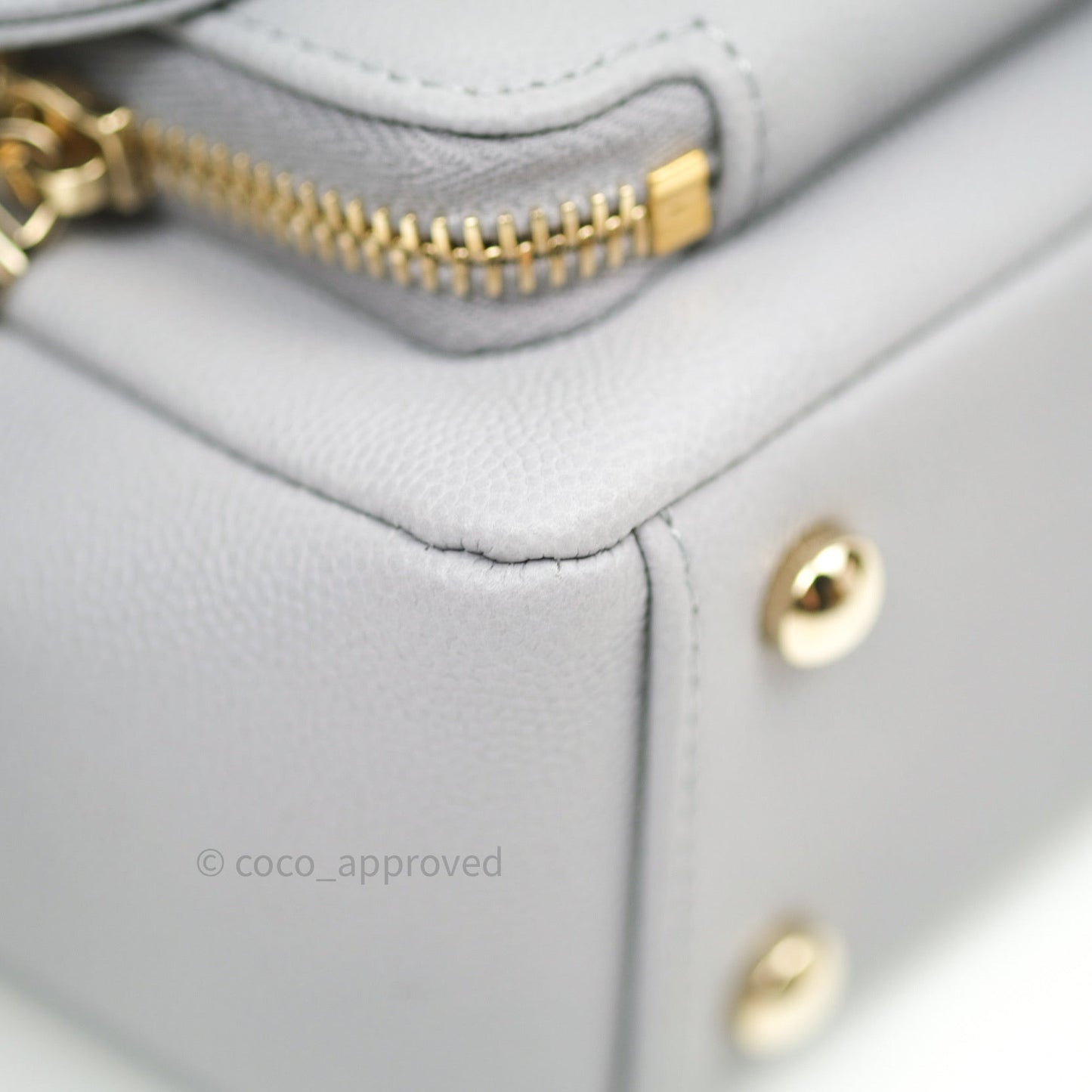 Chanel Quilted Small Business Affinity Flap Grey Caviar Light Gold Hardware
