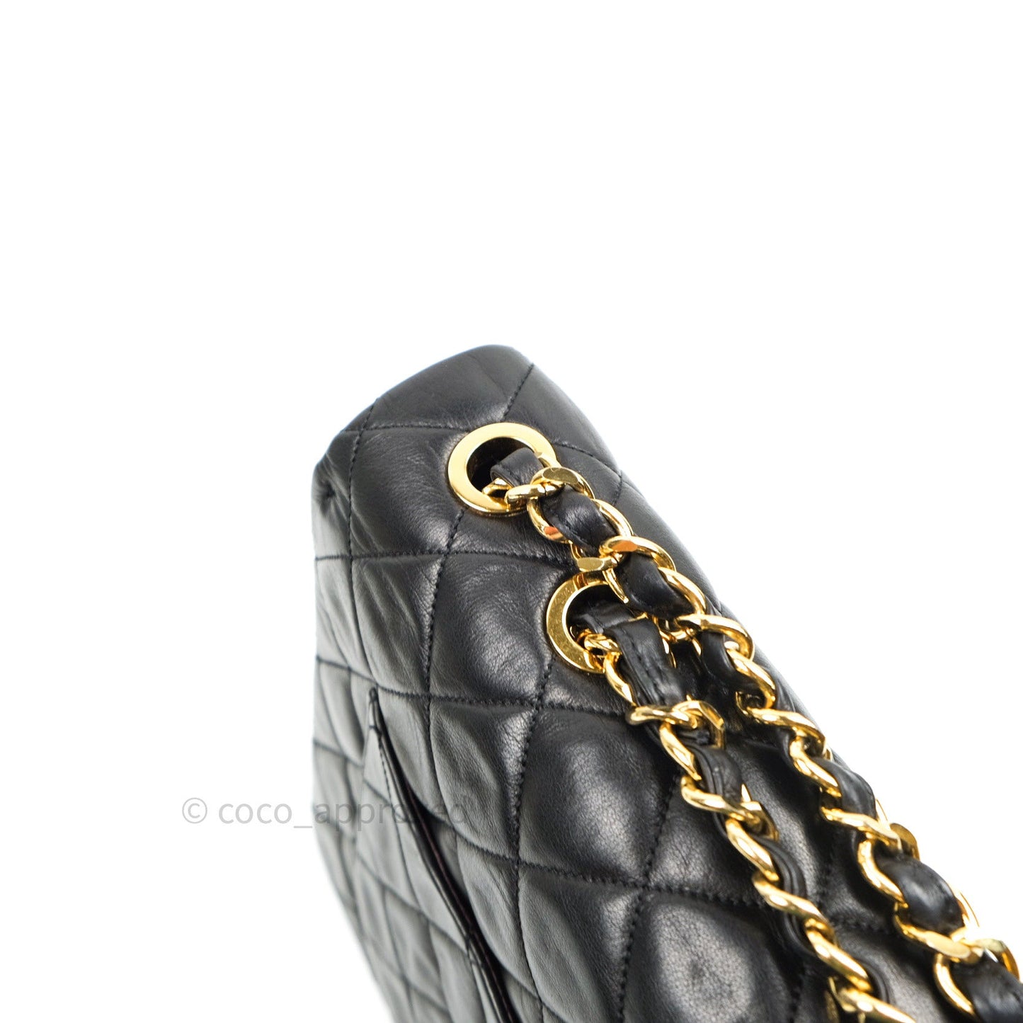 Chanel Vintage XL Jumbo Single Flap Black Lambskin 24K Gold Hardware