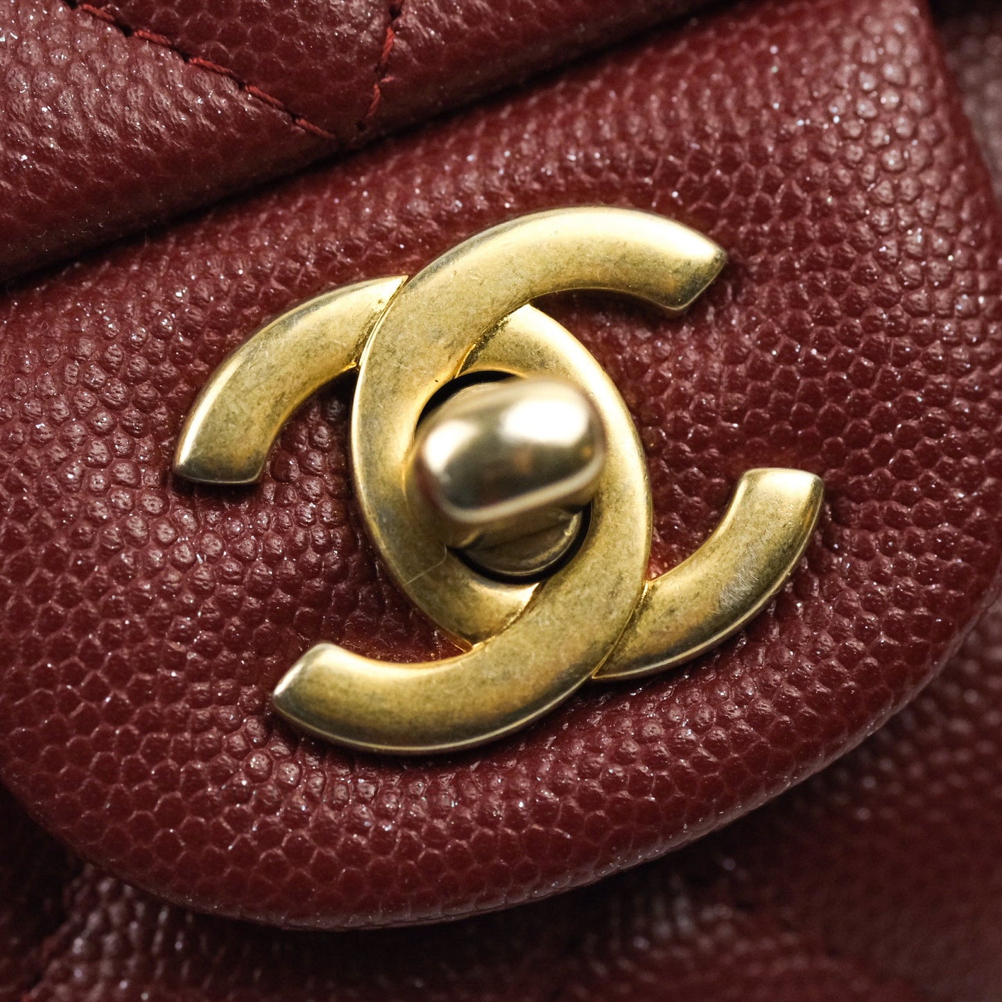 Chanel Quilted Mini Rectangular Iridescent Burgundy Gold Hardware