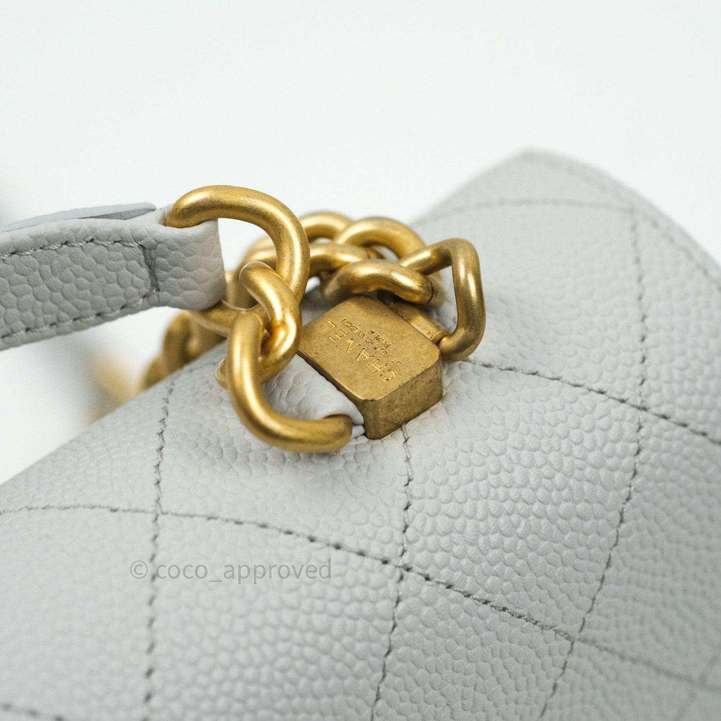 Chanel Chic Affinity Small Grained Calfskin Grey Gold Hardware
