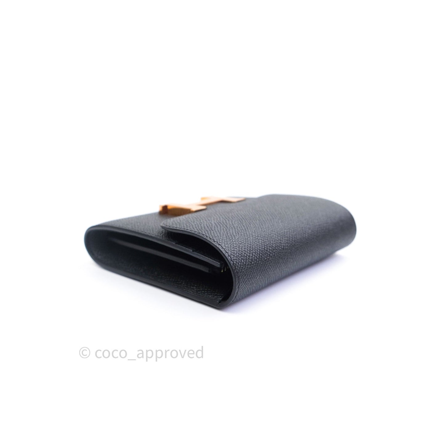 Hermès Constance Short Wallet Black Epsom Gold Hardware