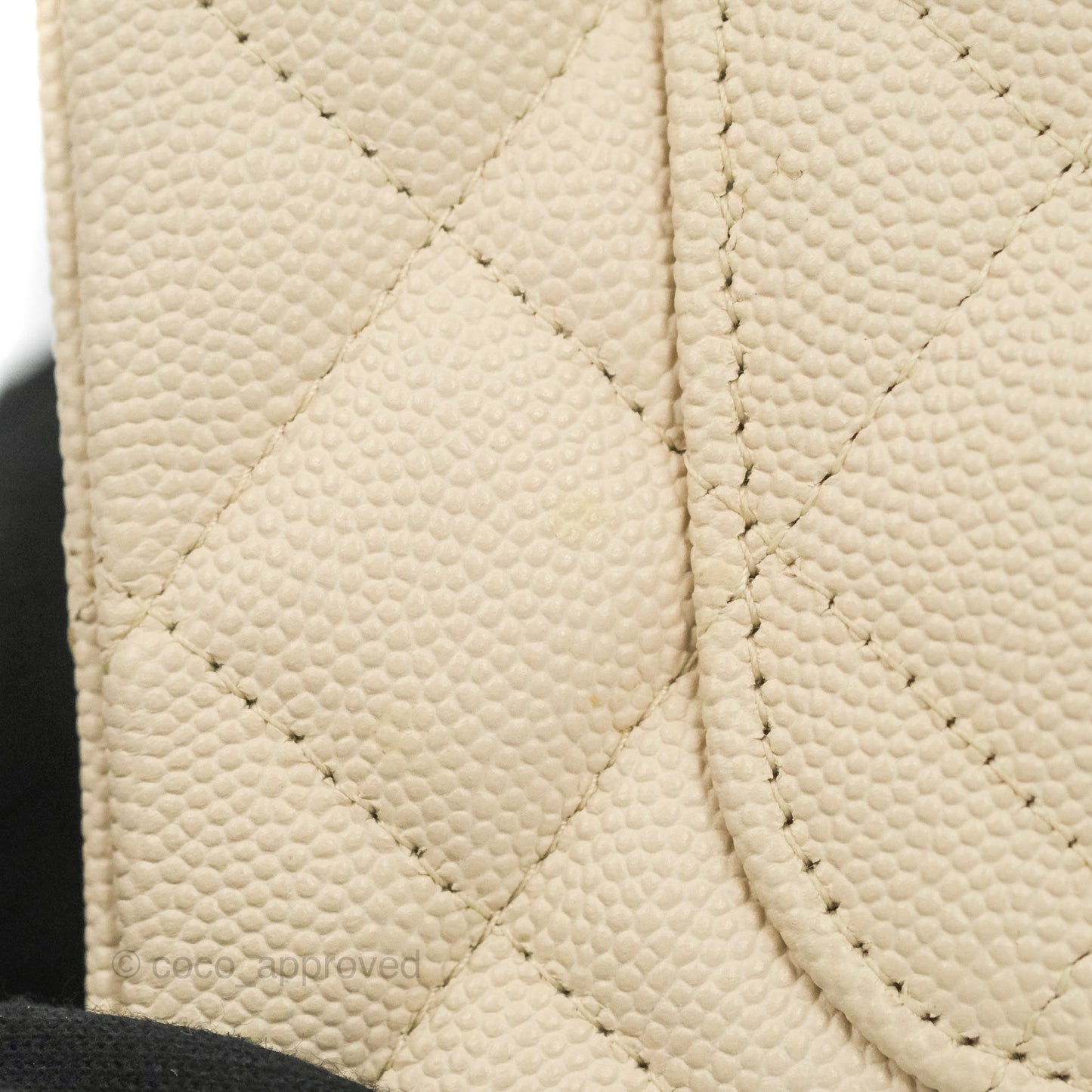 Chanel Quilted Mini Rectangular Ivory Caviar Silver Hardware