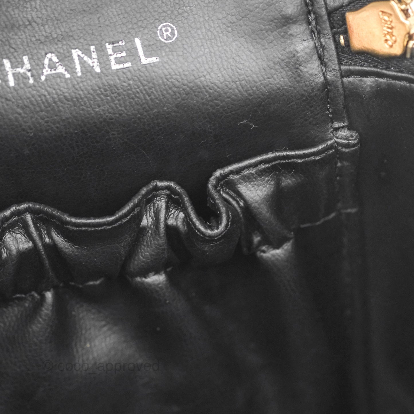 Chanel Vintage Vanity Case Black Caviar Gold Hardware