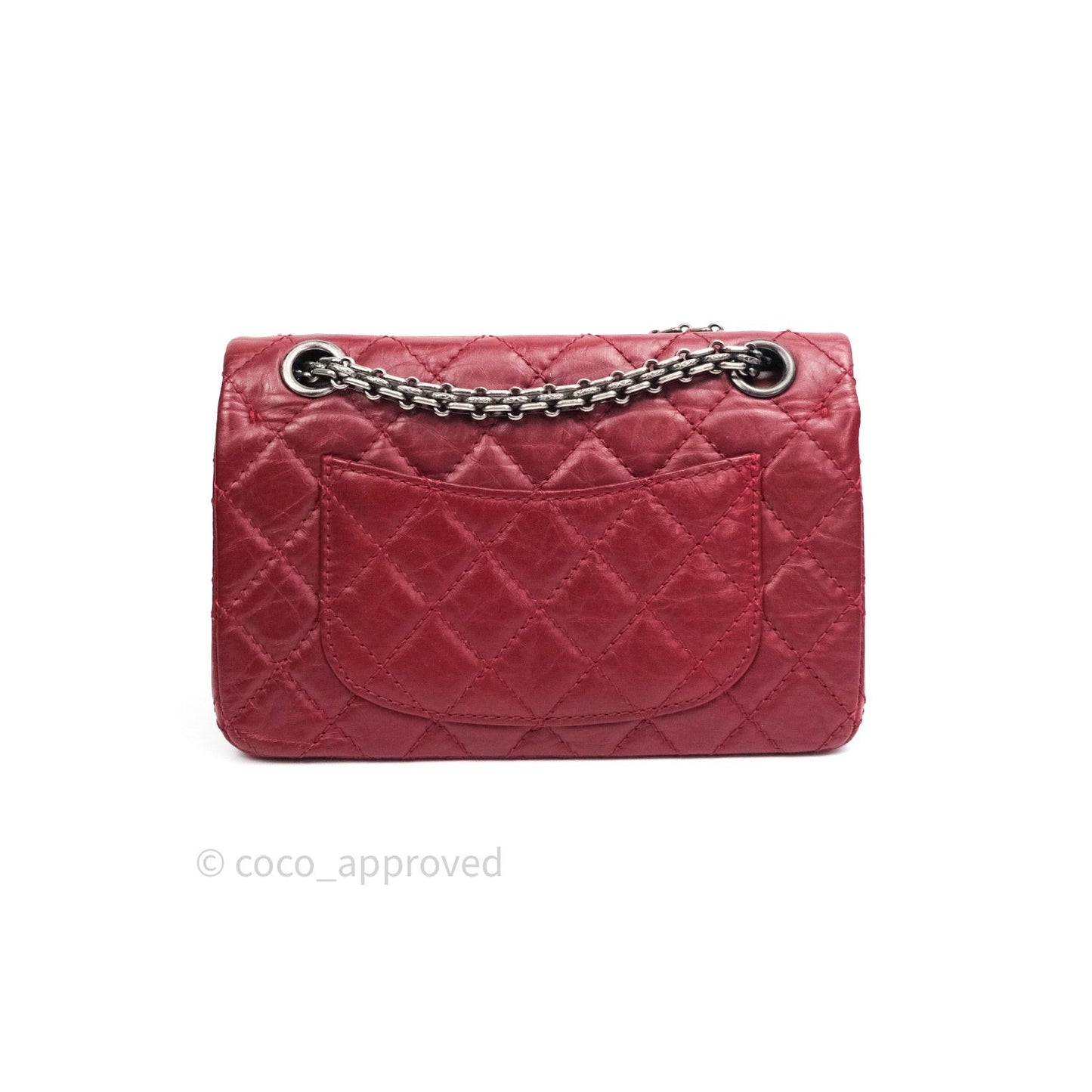 Chanel Mini Reissue 224 Dark Red Aged Calfskin Ruthenium Hardware