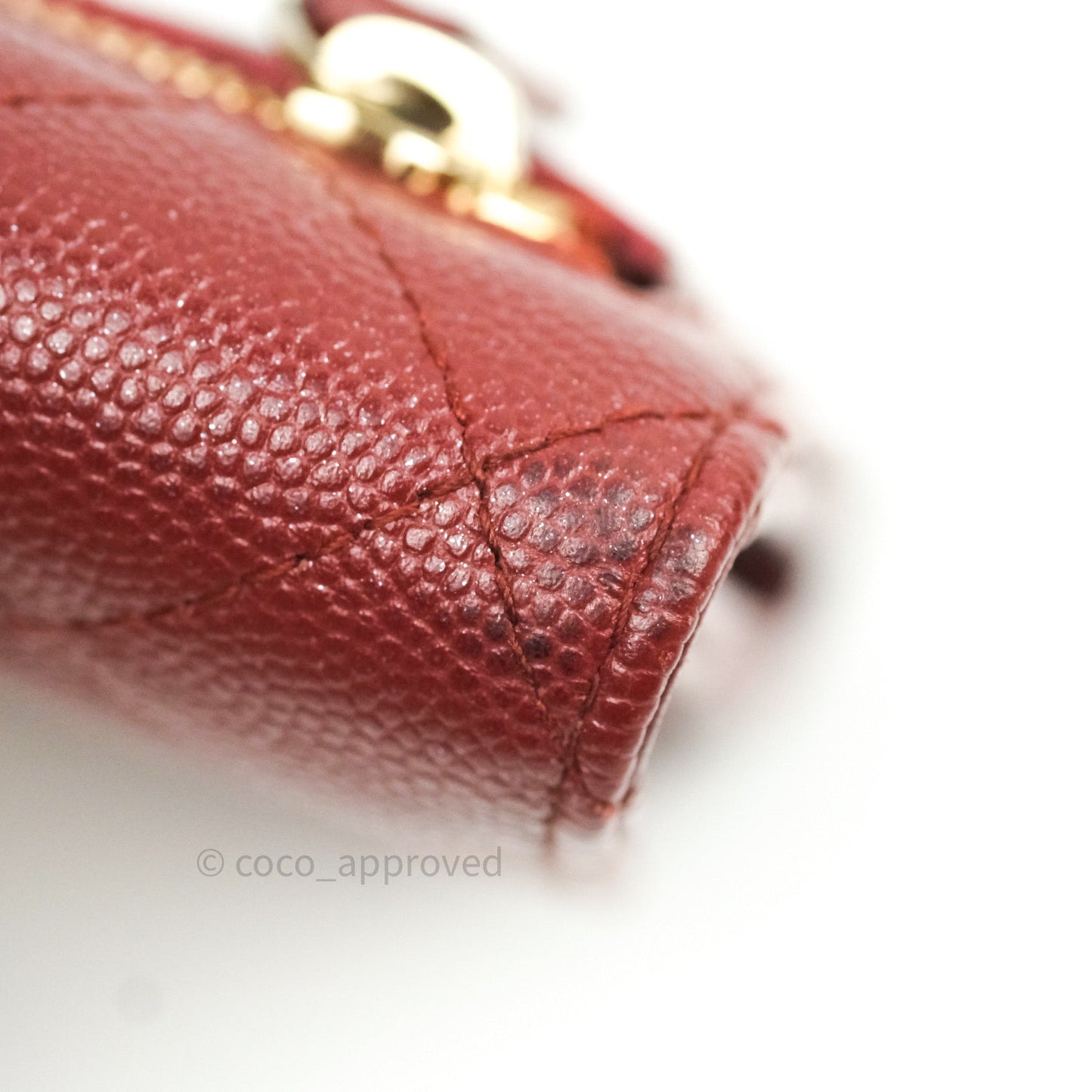 Chanel Classic Small Compact Wallet Iridescent Burgundy Gold Hardware