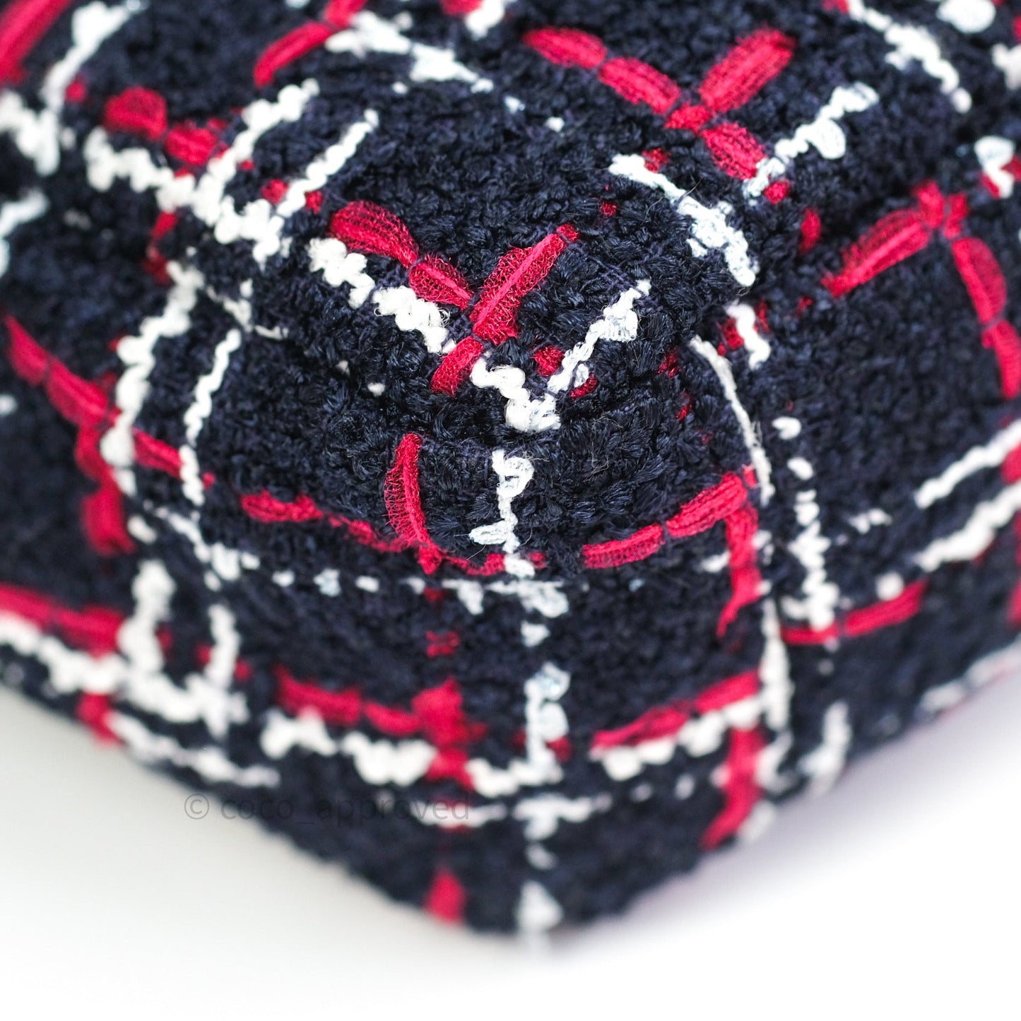 Chanel 19 Small Tweed Red Navy Mixed Hardware