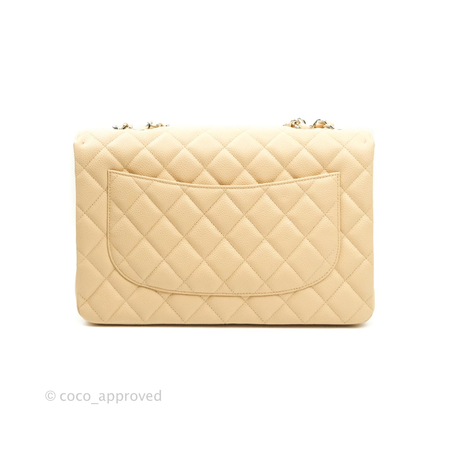 Chanel Jumbo Single Flap Beige Caviar Silver Hardware⁣⁣