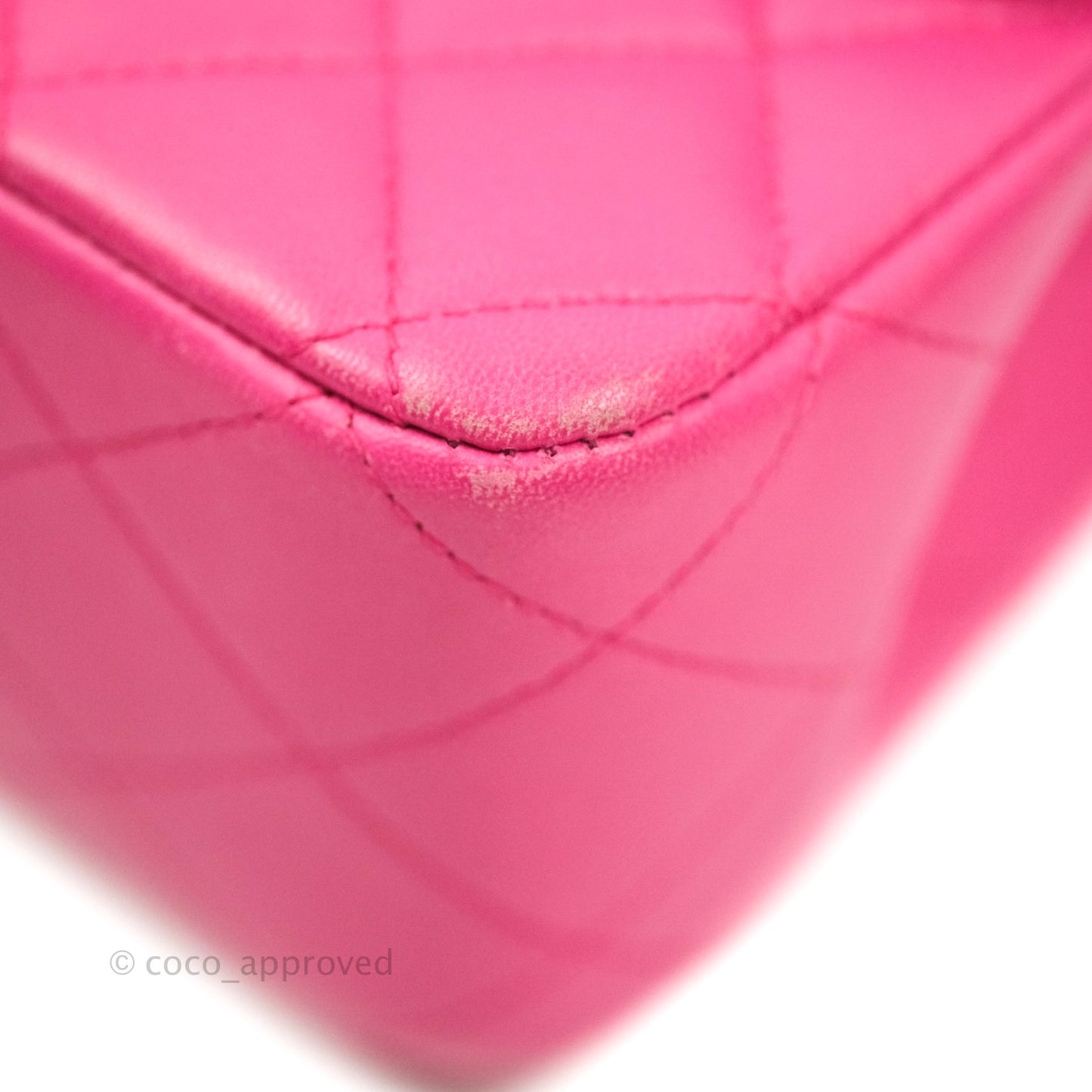 Chanel Classic M/L Medium Double Flap Hot Pink Lambskin Gold Hardware