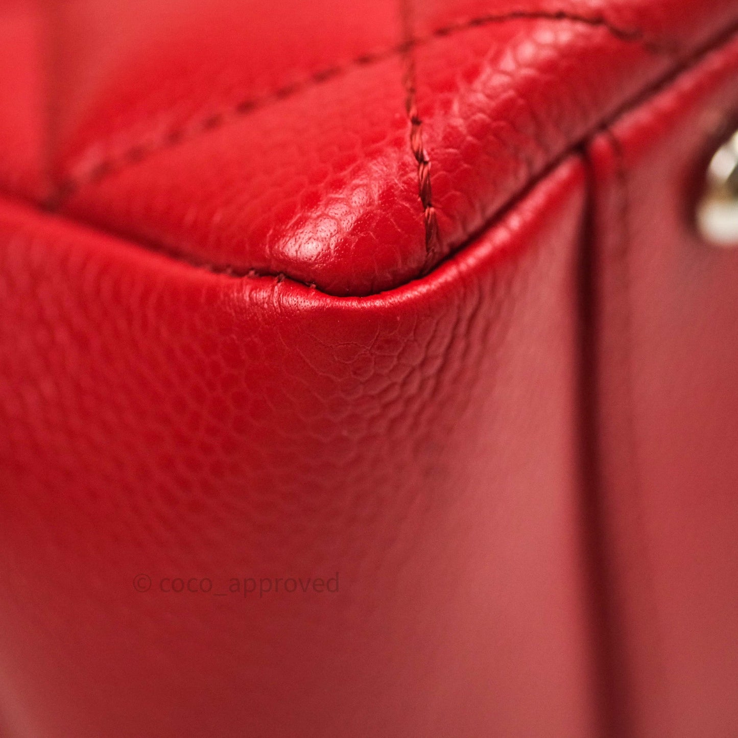 Chanel XL Grand Shopping Tote GST Red Caviar Silver Hardware