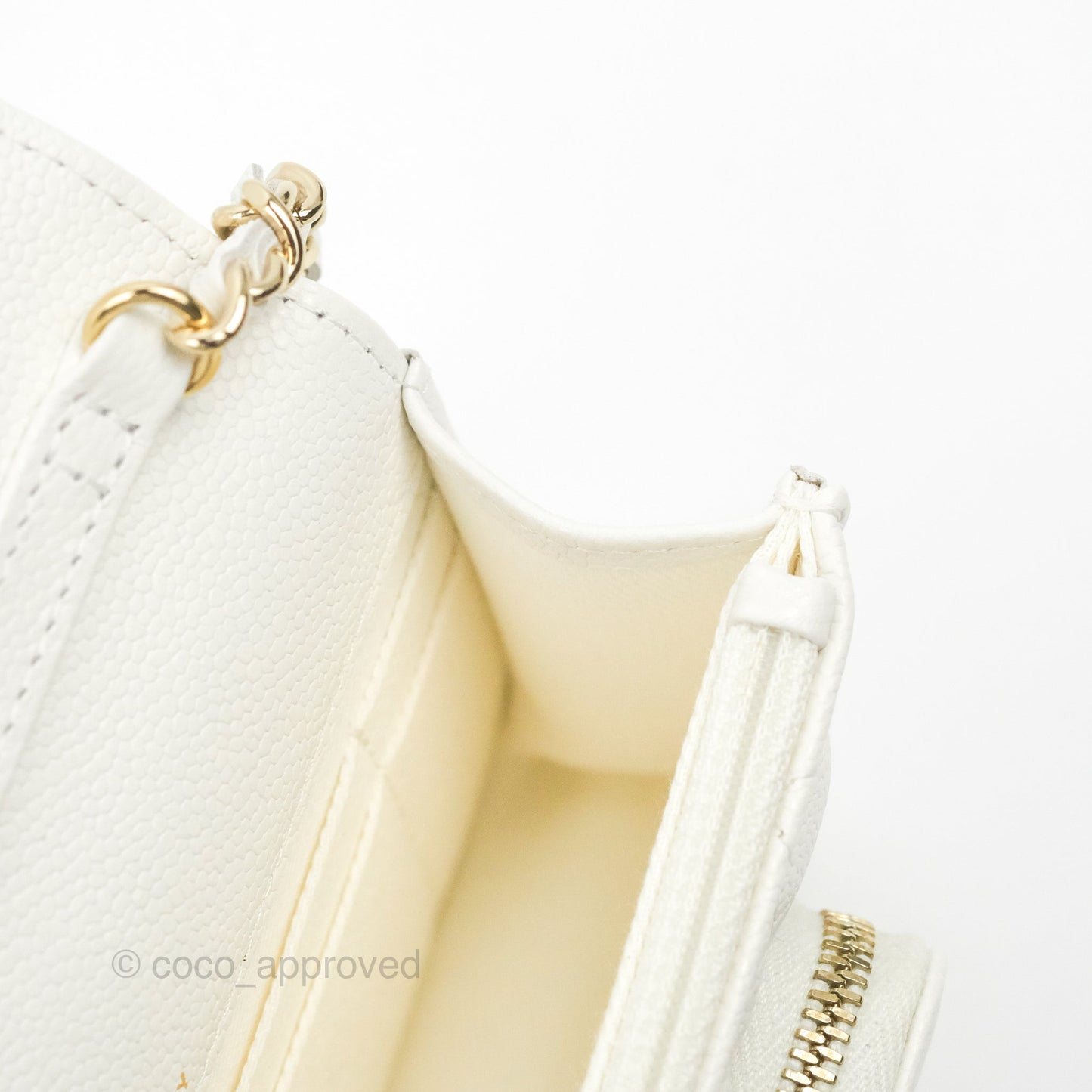 Chanel Business Affinity Clutch With Chain White Caviar Gold Hardware