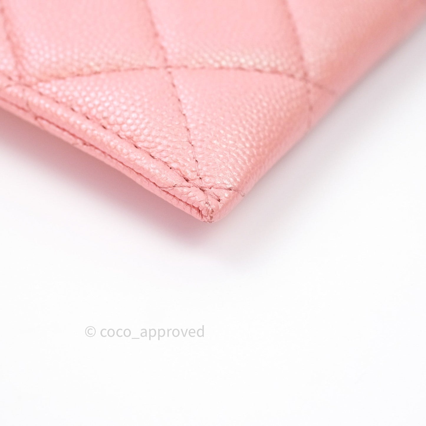 Chanel Iridescent Caviar O Case Phone Case Pouch Card Holder Pink Light Gold Hardware