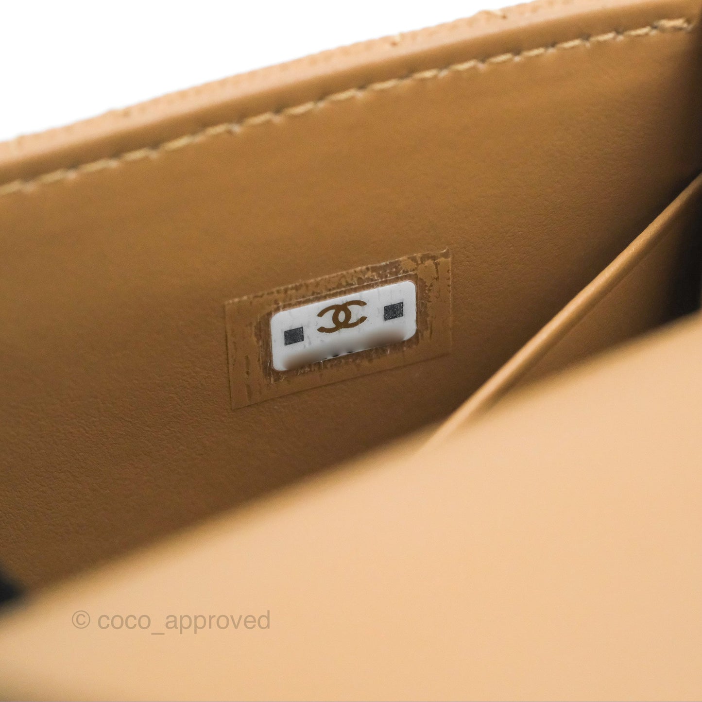 Chanel Top Handle Clutch with Chain Dark Beige Caviar Light Gold Hardware 23P