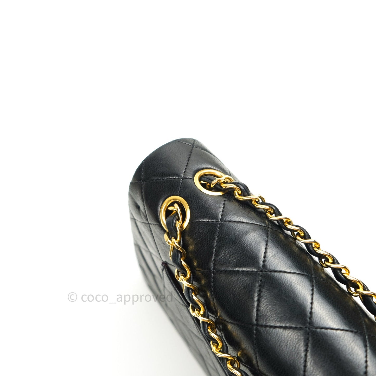 Chanel Classic Vintage M/L Medium Double Flap Bag Black Lambskin 24K Gold Hardware