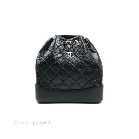 Chanel Small Gabrielle Backpack Black Aged Calfskin