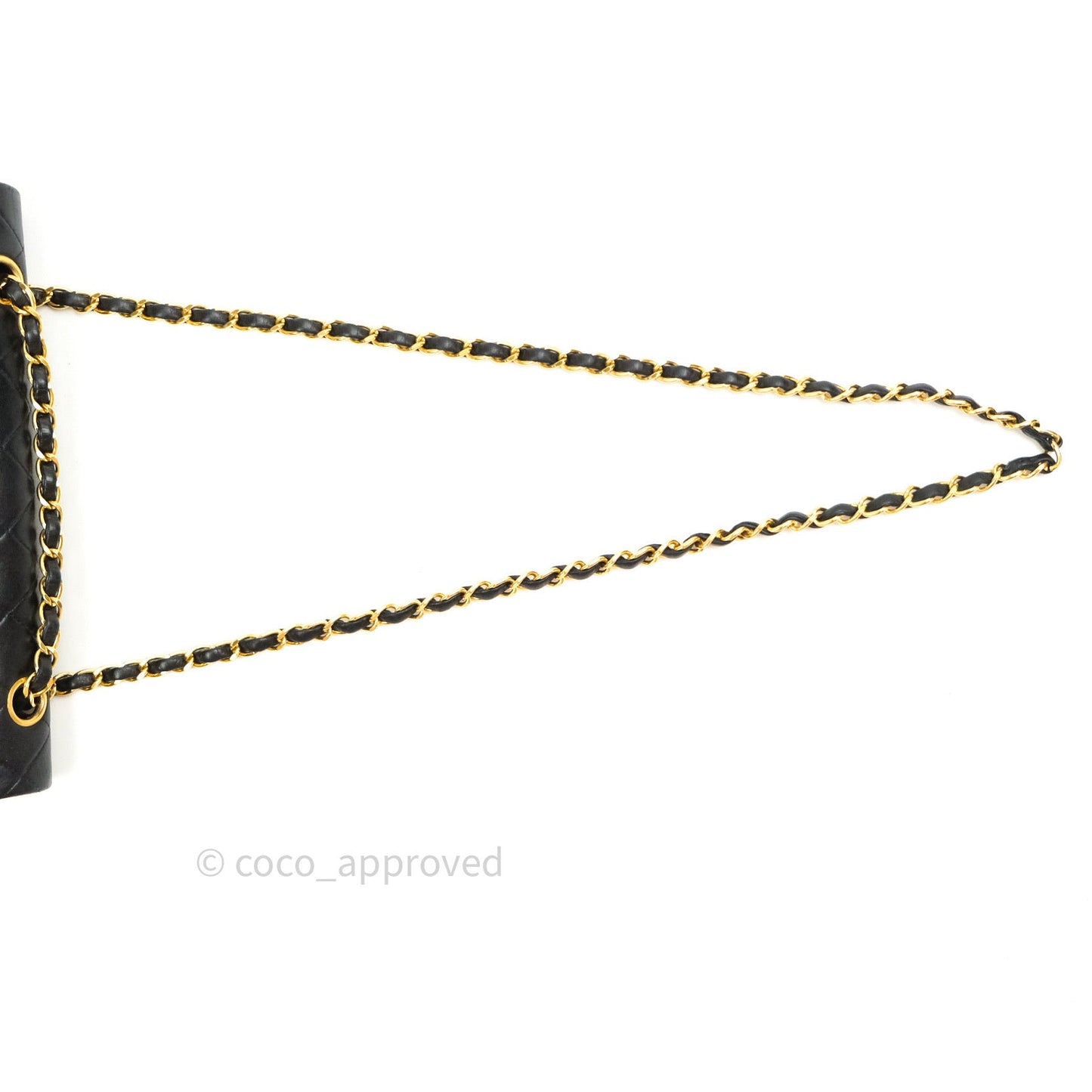 Chanel Classic Vintage Double Flap M/L Black Lambskin Gold Hardware