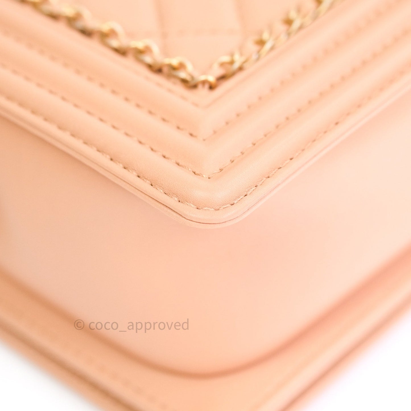 Chanel Boy Quilted Medium Dark Beige Calfskin Gold Hardware 20C