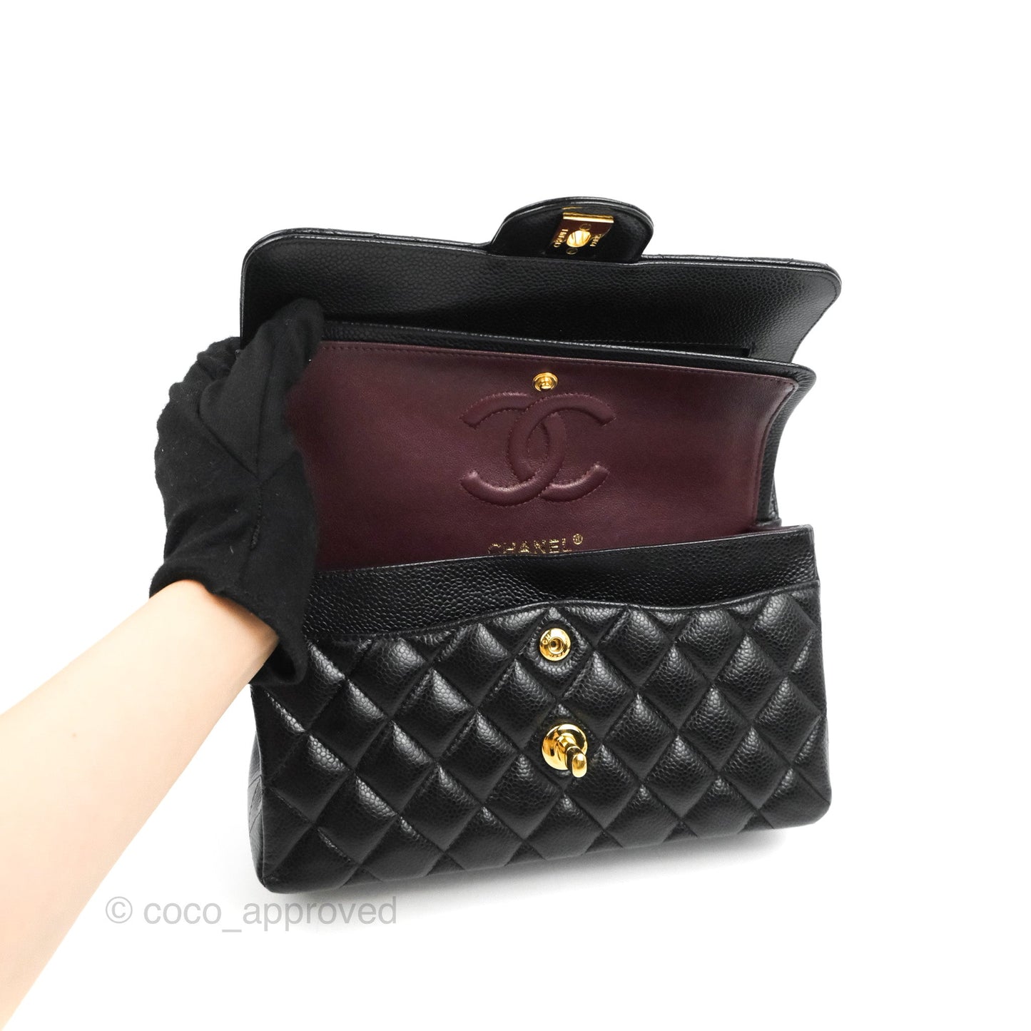 Chanel Quilted Small Classic Flap Black Caviar Gold Hardware