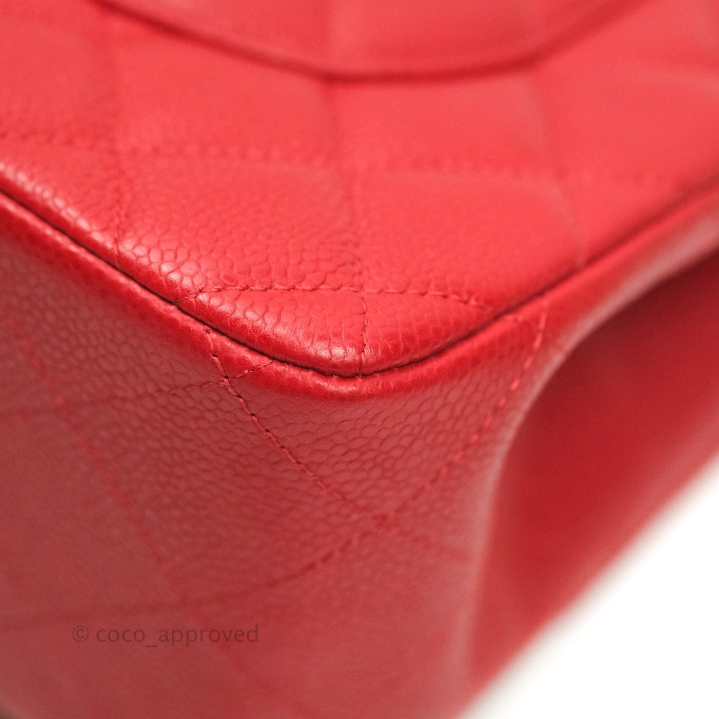 Chanel Classic Jumbo Double Flap Red Caviar Silver Hardware⁣⁣