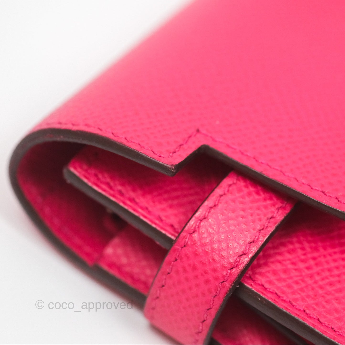 Hermès Small Kelly Wallet Rose Extreme I6 Epsom Palladium Hardware
