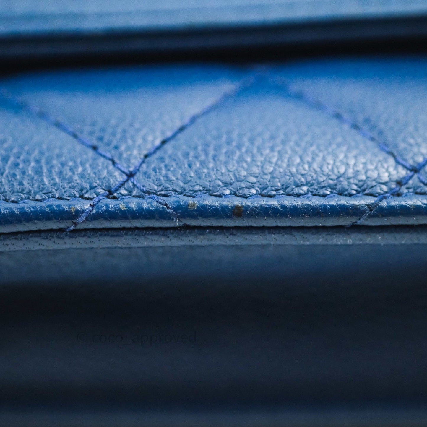 Chanel Quilted Boy Wallet on Chain WOC Blue Caviar Gold Hardware