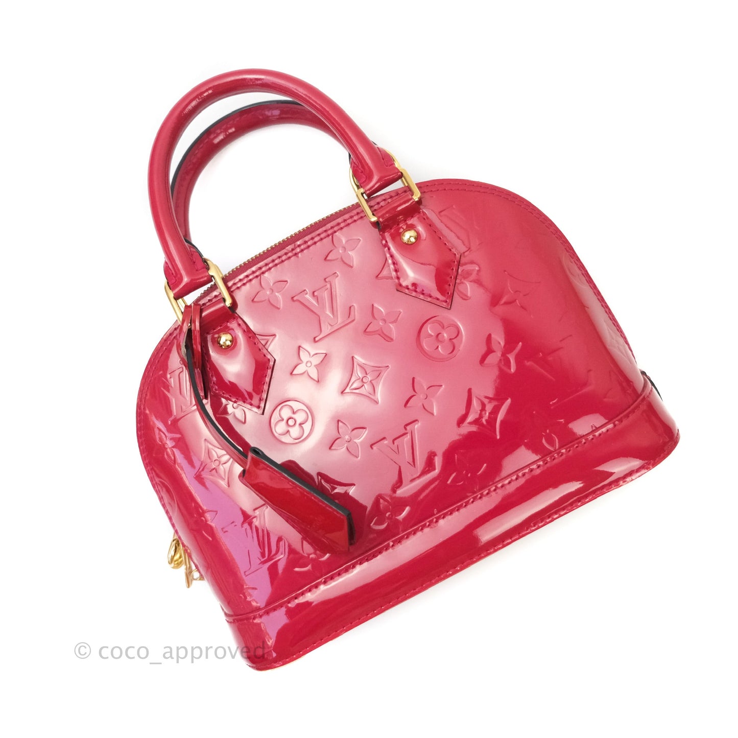 Louis Vuitton Alma BB Red Patent Leather Gold Hardware