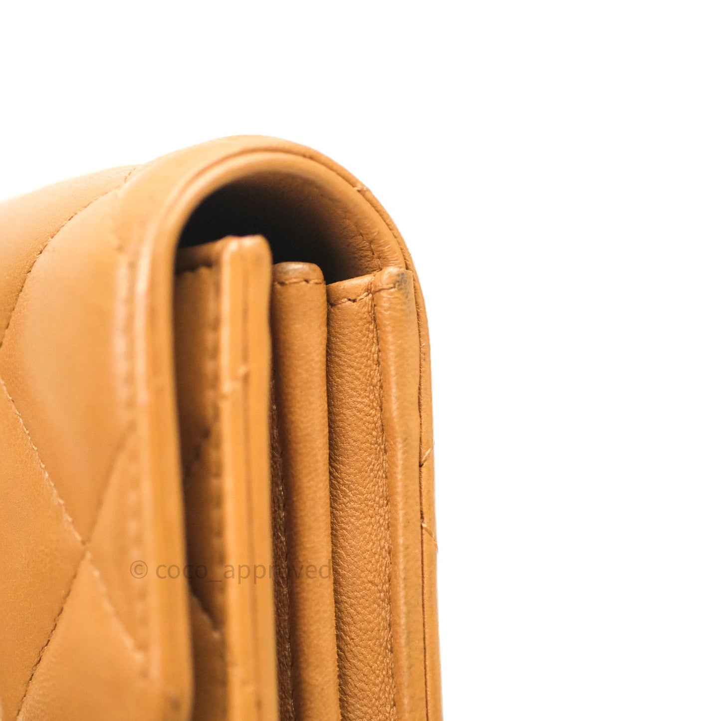 Chanel Dark Beige Lambskin Gold Hardware Long Wallet