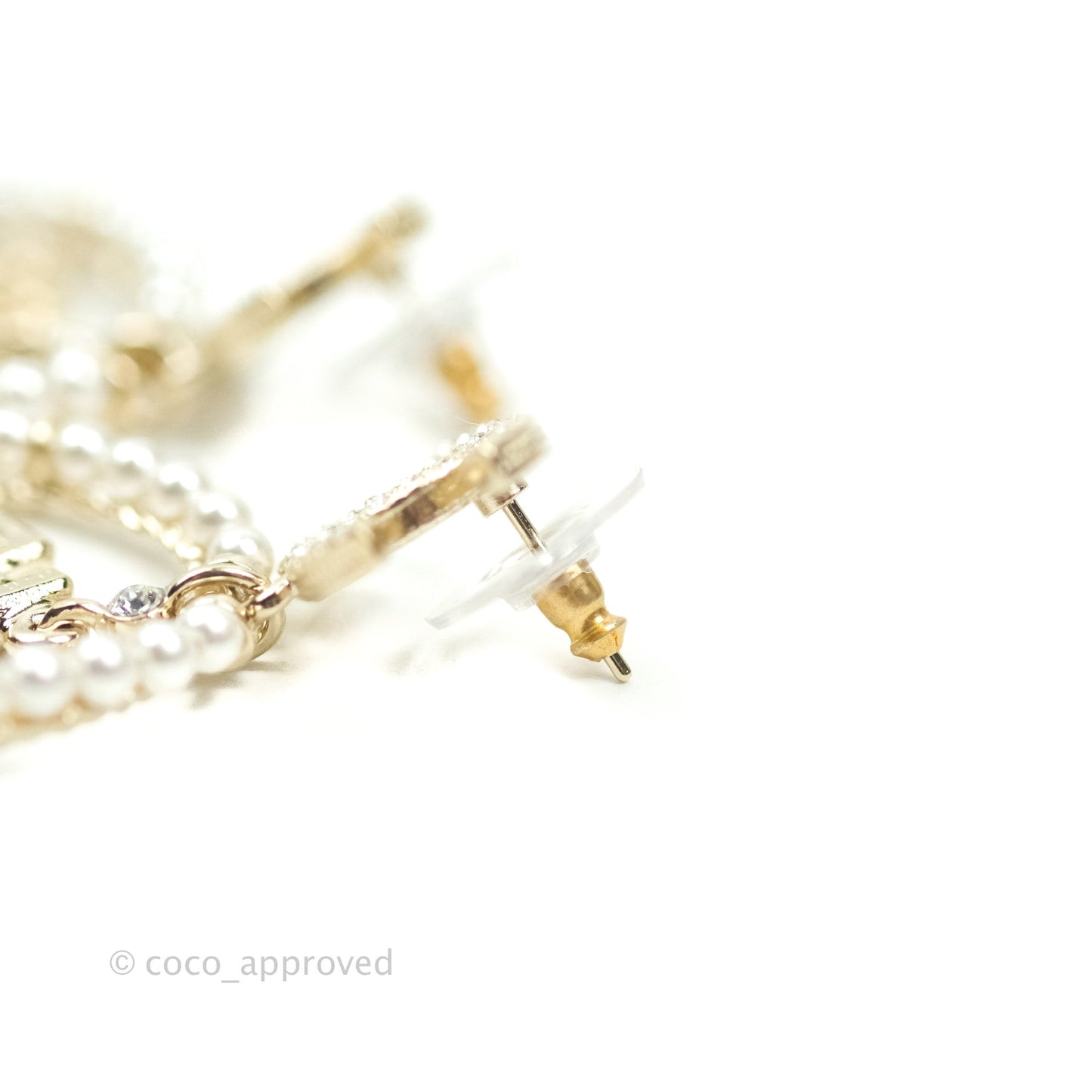 Chanel CC Crystal Pearl Ring No 5 Drop Earrings 21V