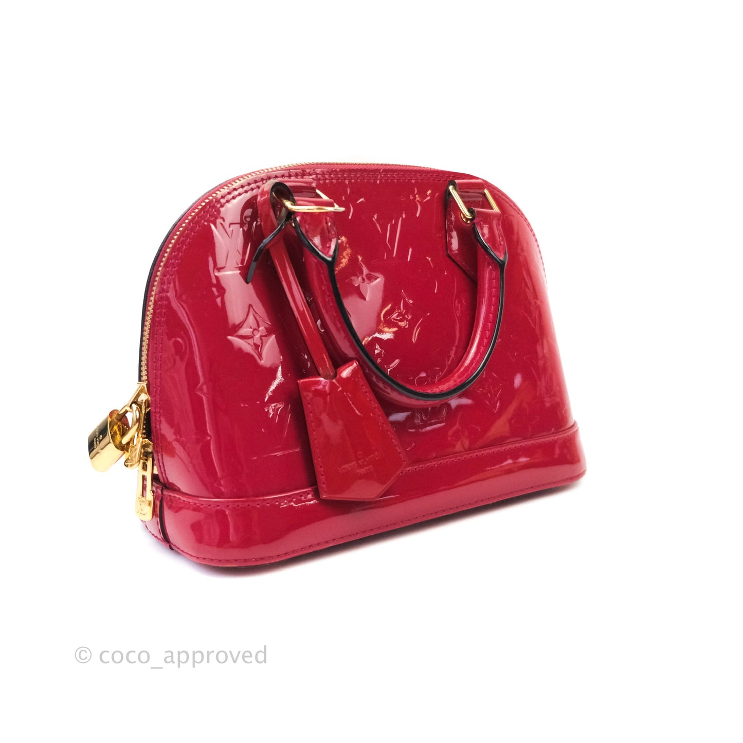 Louis Vuitton Alma BB Red Patent Leather Gold Hardware