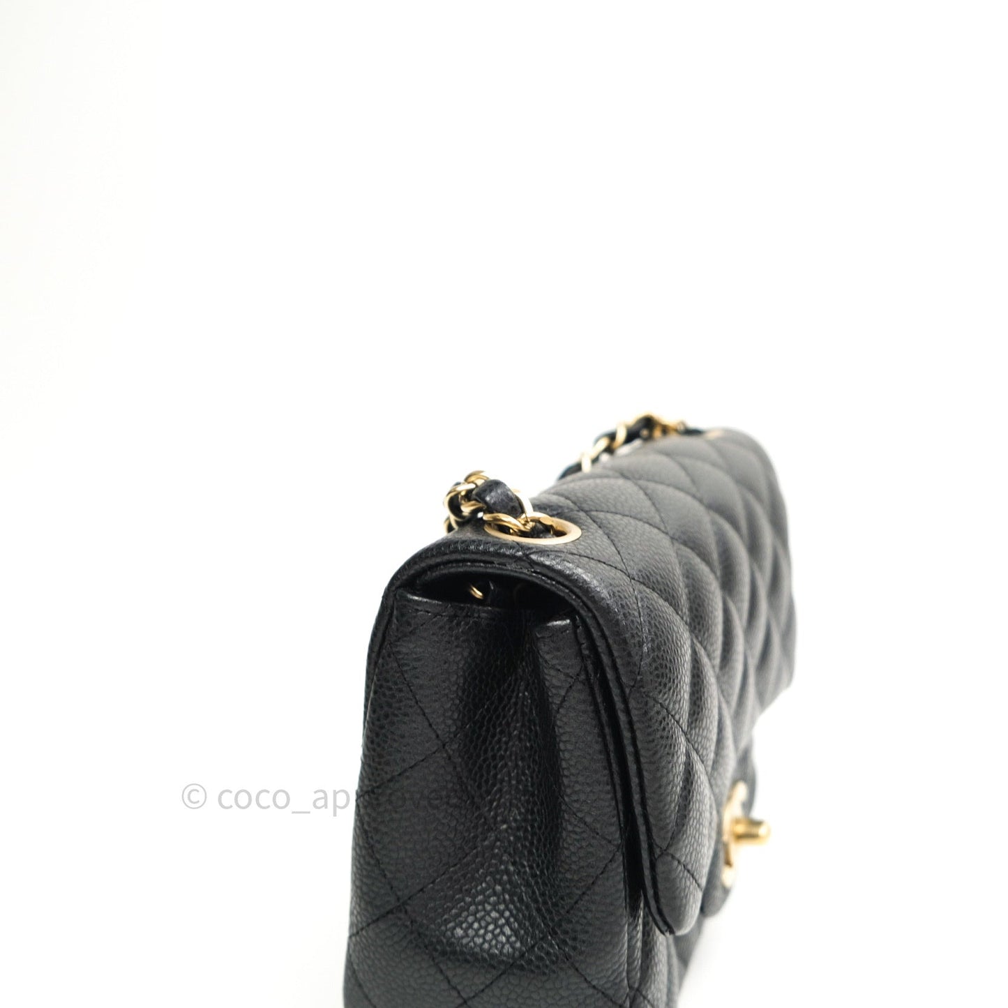 Chanel Mini Square Dark Gray Caviar Gold Hardware