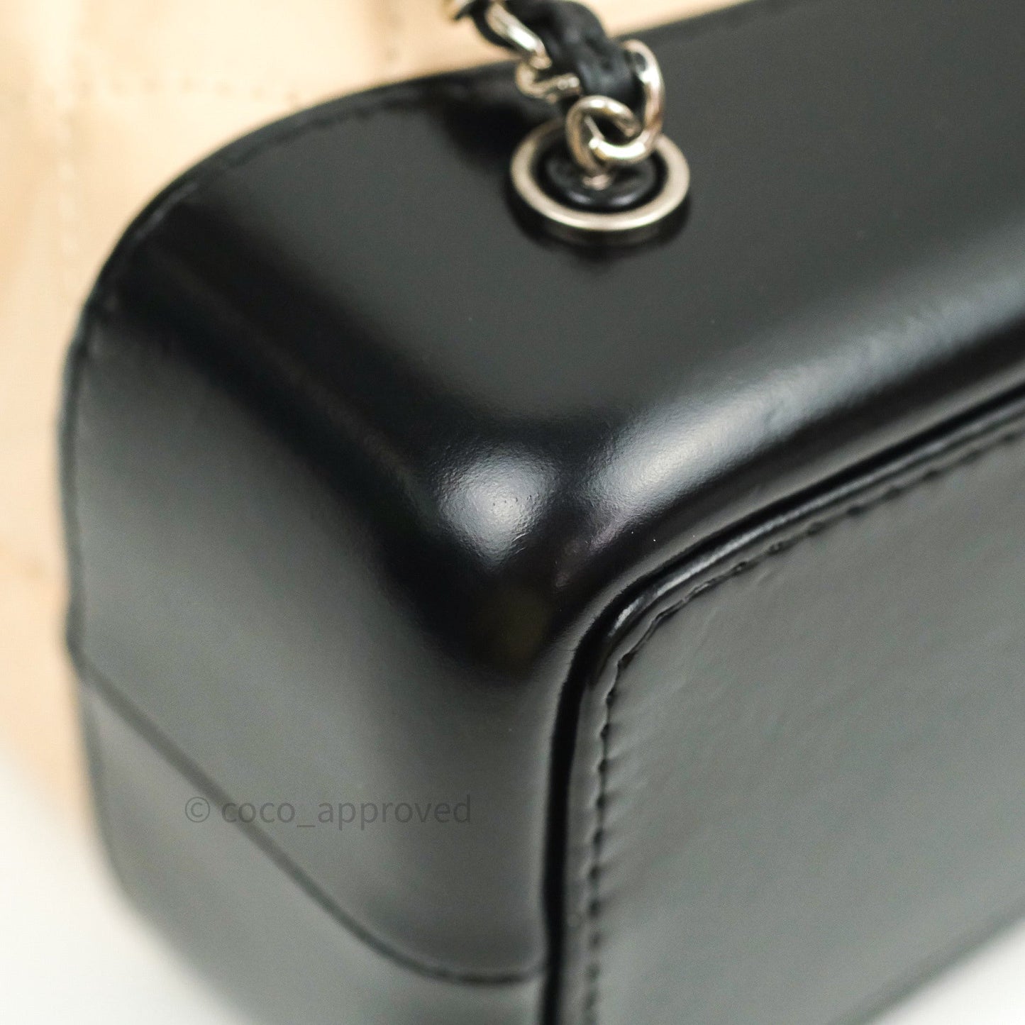 Chanel Gabrielle Backpack Black Aged Calfskin Small Beige Black