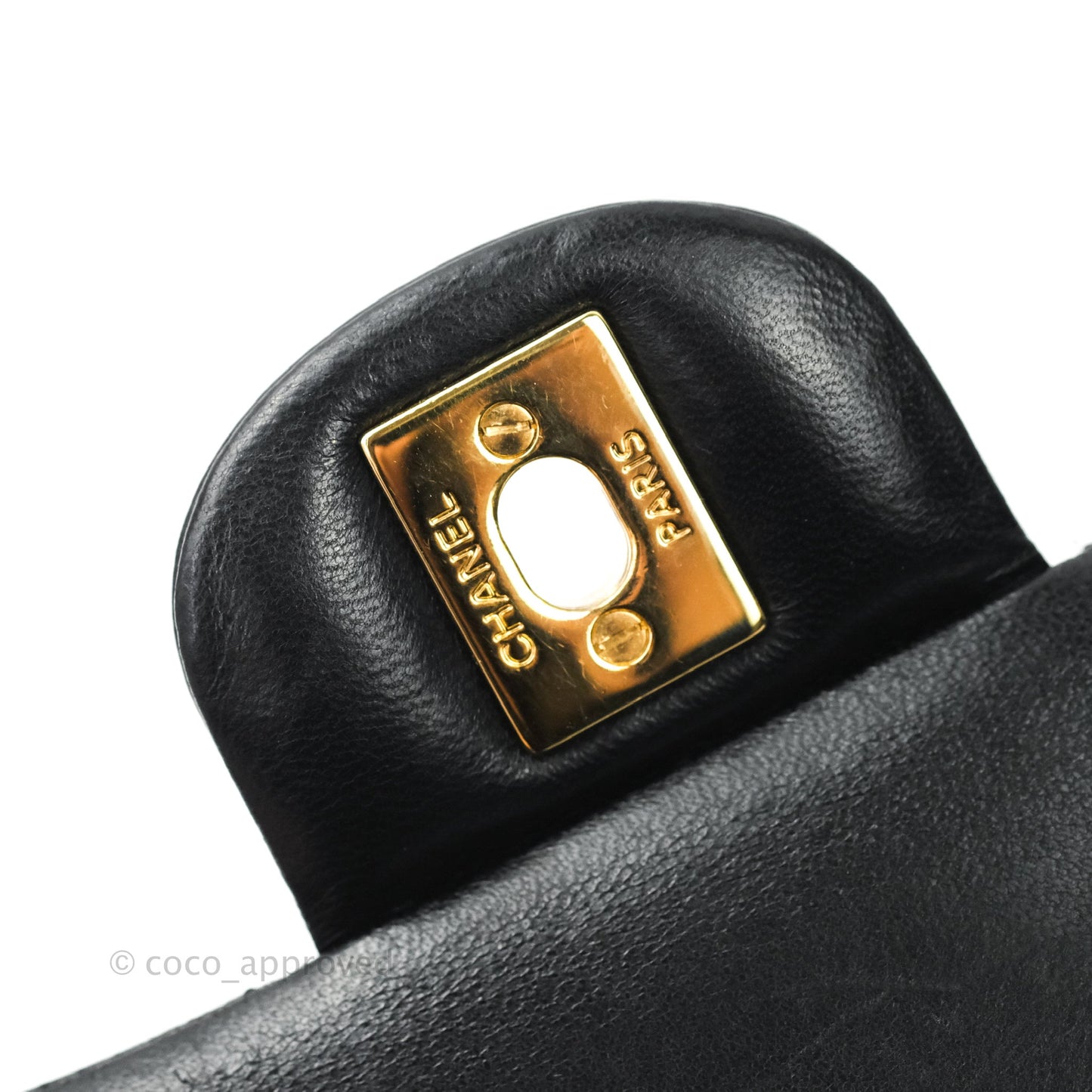 Chanel Classic M/L Medium Double Flap Bag Black Lambskin Gold Hardware