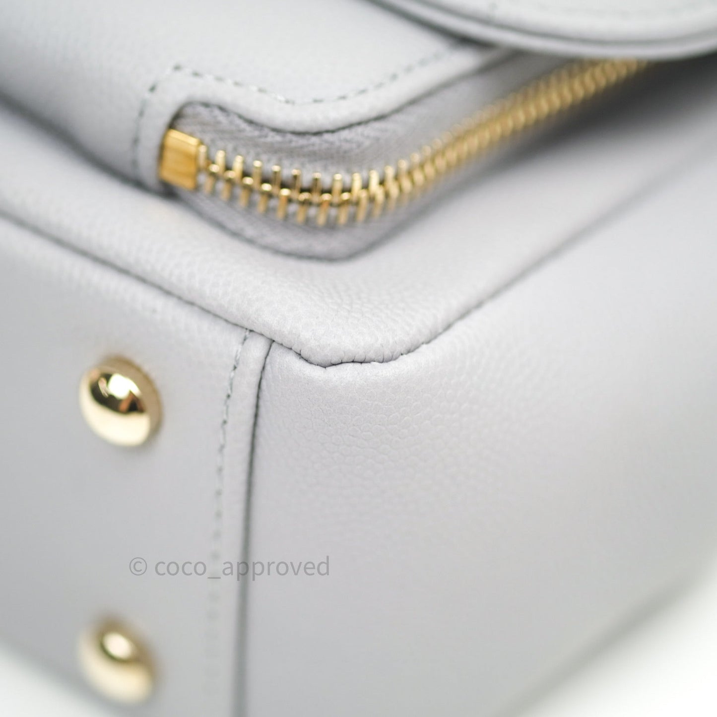 Chanel Quilted Small Business Affinity Flap Grey Caviar Light Gold Hardware
