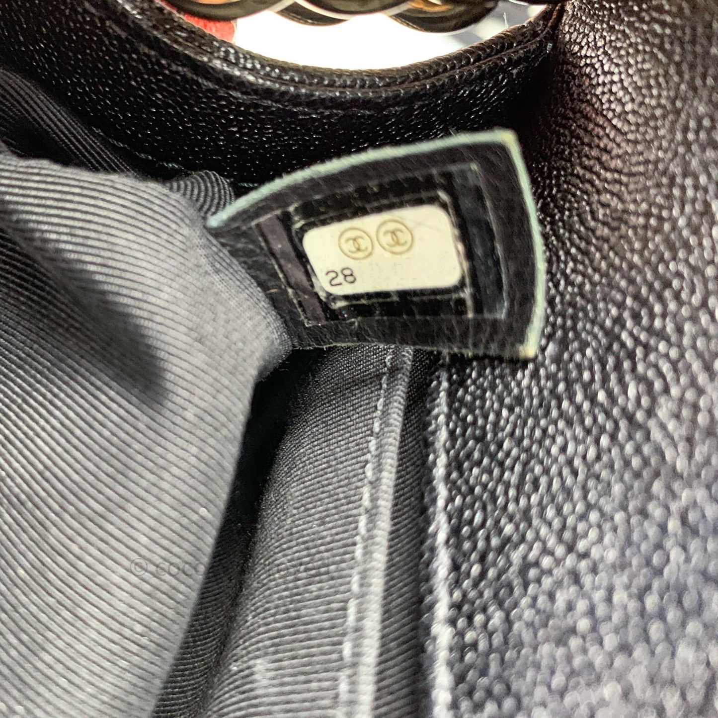 Chanel Boy Chevron Medium Black Caviar Gold Hardware