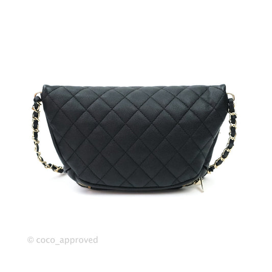Chanel Quilted Business Affinity Waist Belt Bag Black Caviar Gold Hardware