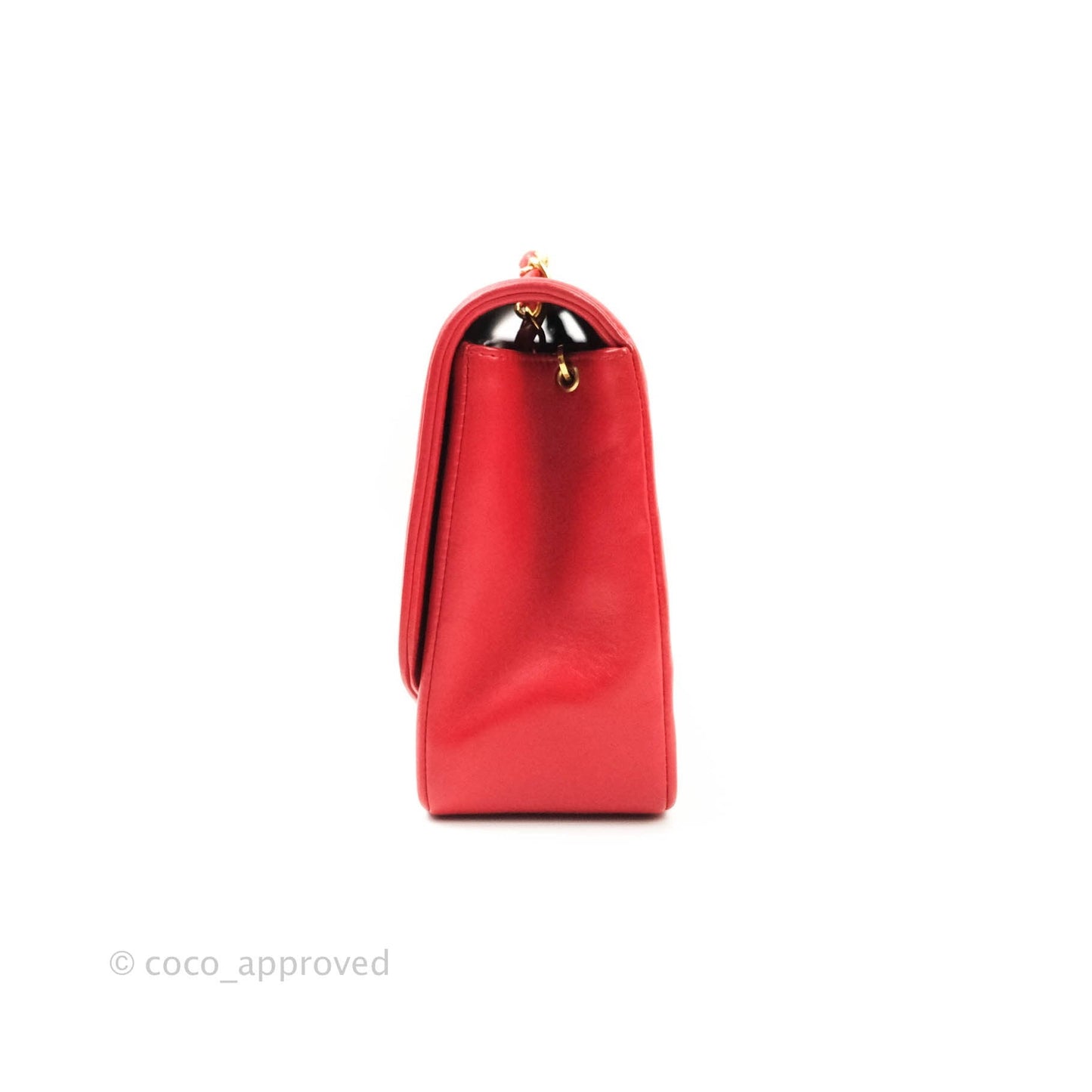 Chanel Red Quilted Lambskin Medium Vintage Classic Diana Flap Bag