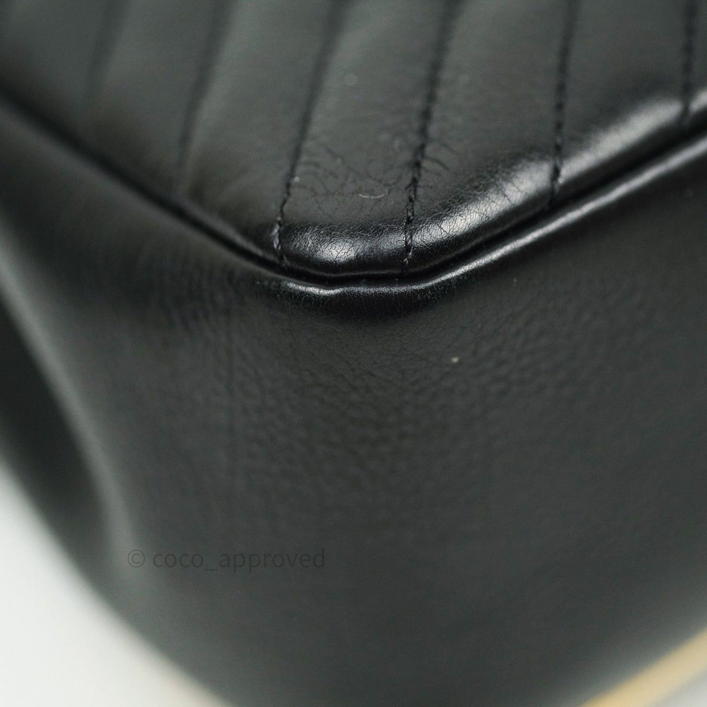 Chanel Chevron Rock The Corner Mini Black Calfskin Gold Hardware 18A
