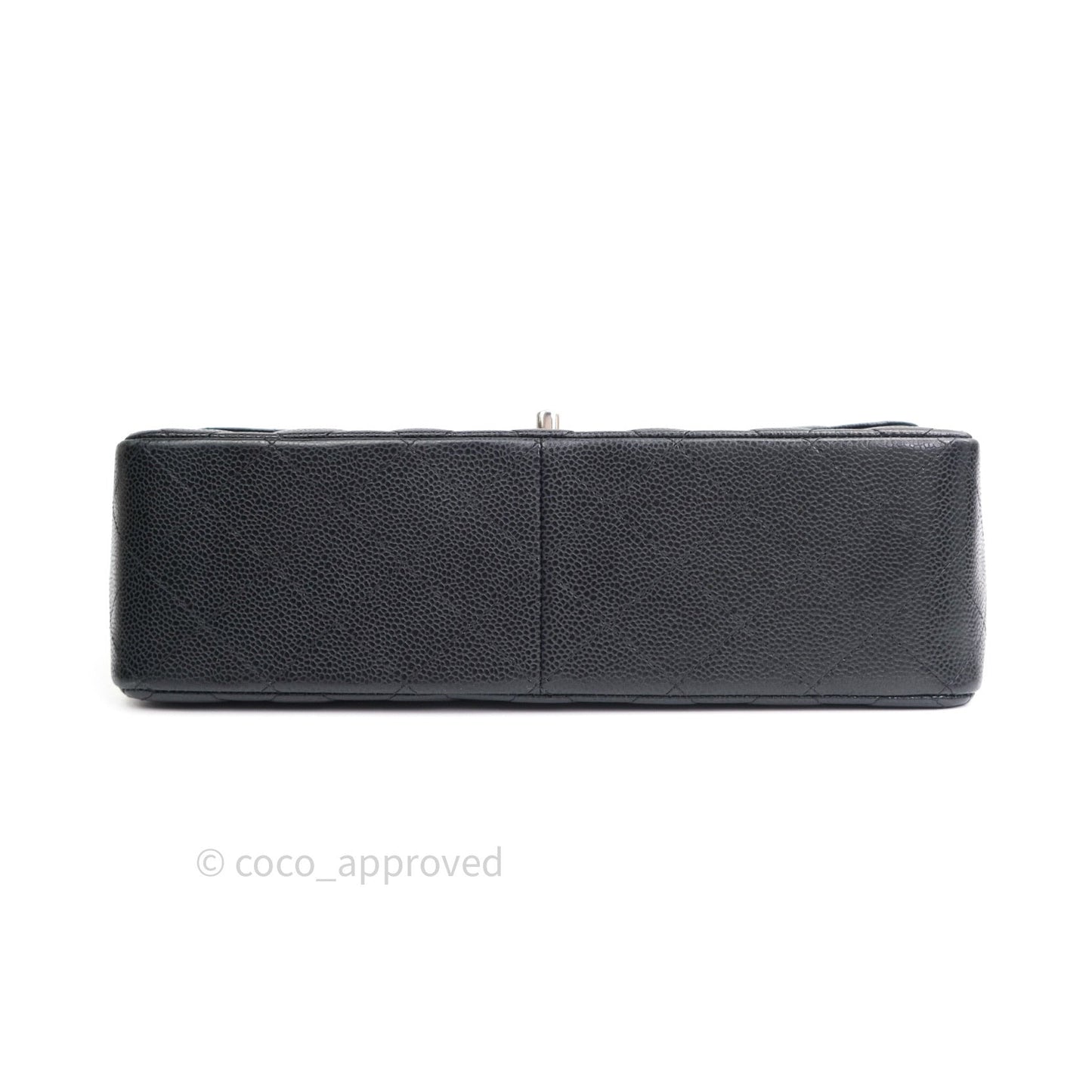 Chanel Classic Jumbo Double Flap Black Quilted Caviar Silver Hardware⁣⁣