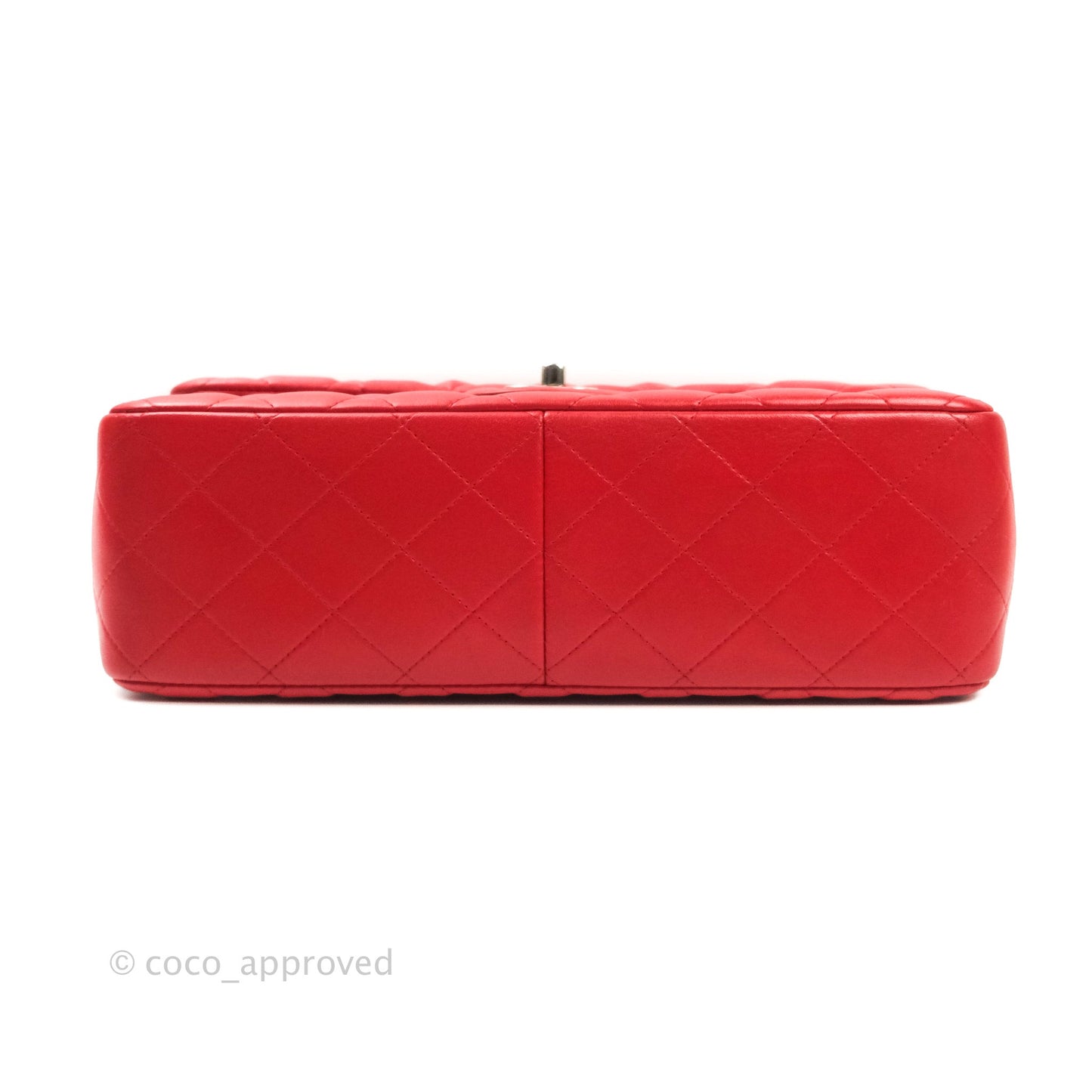 Chanel Jumbo Double Flap Red Lambskin Silver Hardware⁣⁣