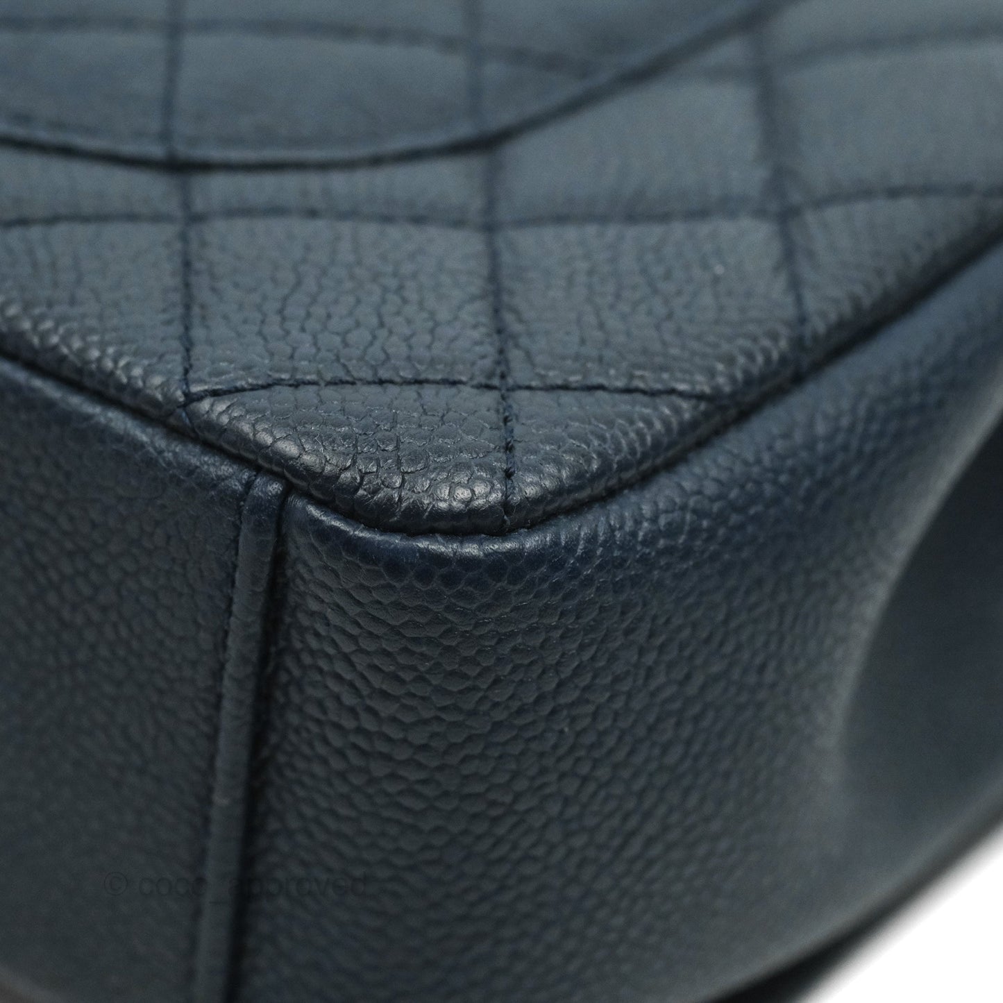 Chanel Quilted Medium CC Filigree Flap Navy Caviar Aged Gold Hardware