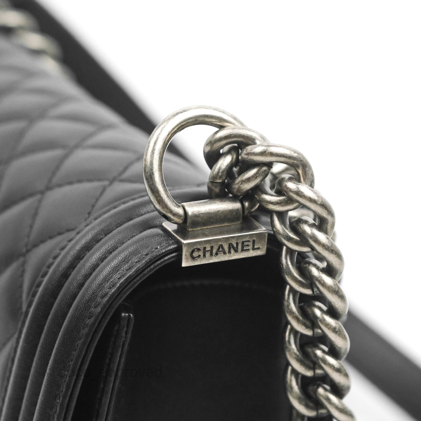 Chanel Quilted Medium Boy Black Calfskin Ruthenium Hardware