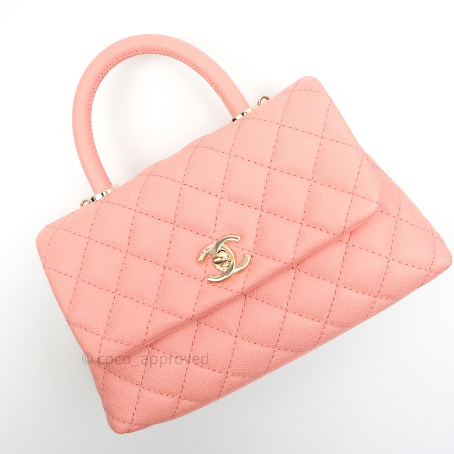Chanel Mini Coco Handle Pink Caviar Quilted Gold Hardware