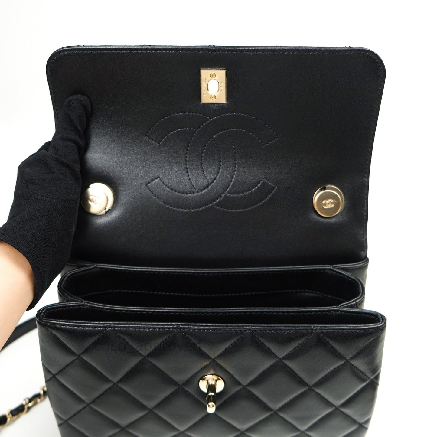 Chanel Trendy CC Small Black Lambskin Gold Hardware