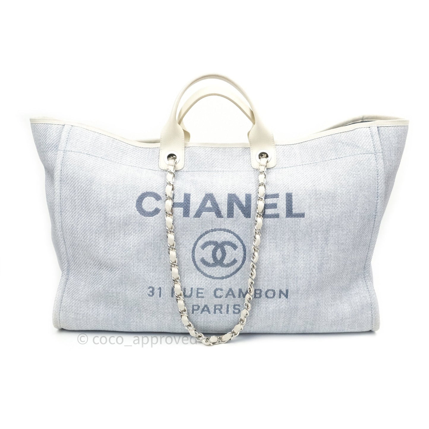 Chanel Canvas Extra Large Deauville Tote Light Grey