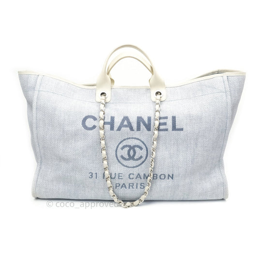 Chanel Canvas Extra Large Deauville Tote Light Grey