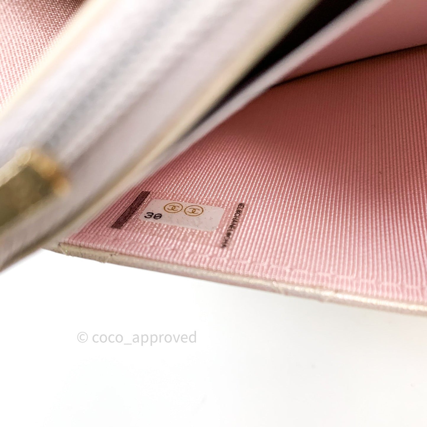 Chanel Quilted Wallet on Chain WOC Iridescent Ivory Gold Hardware 20A